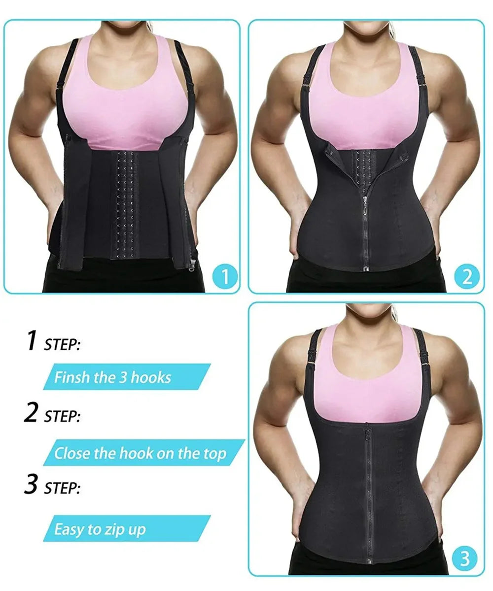 3-in-1 Waist Trainer Tank Top - Tummy Control Shaper