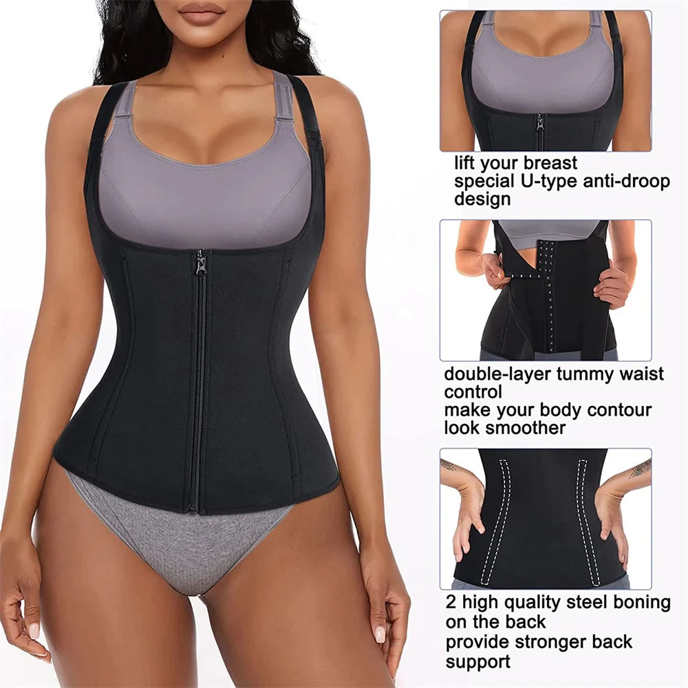 3-in-1 Waist Trainer Tank Top - Tummy Control Shaper